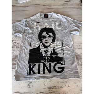 ZION Rootswear Elvis Presley t-shirt mens medium grey hail to the king mugshot